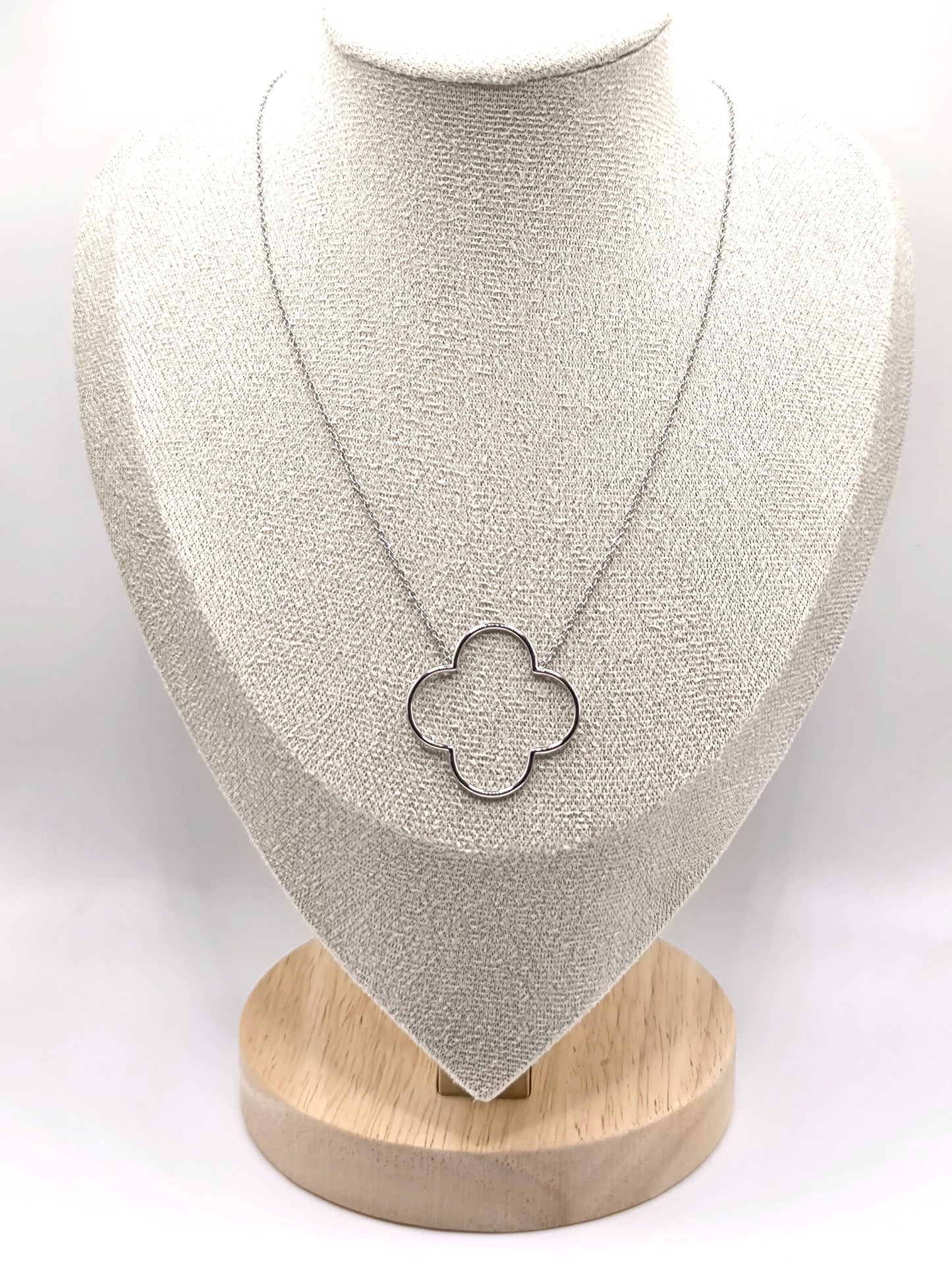 COLLIER CLOVER SILVER