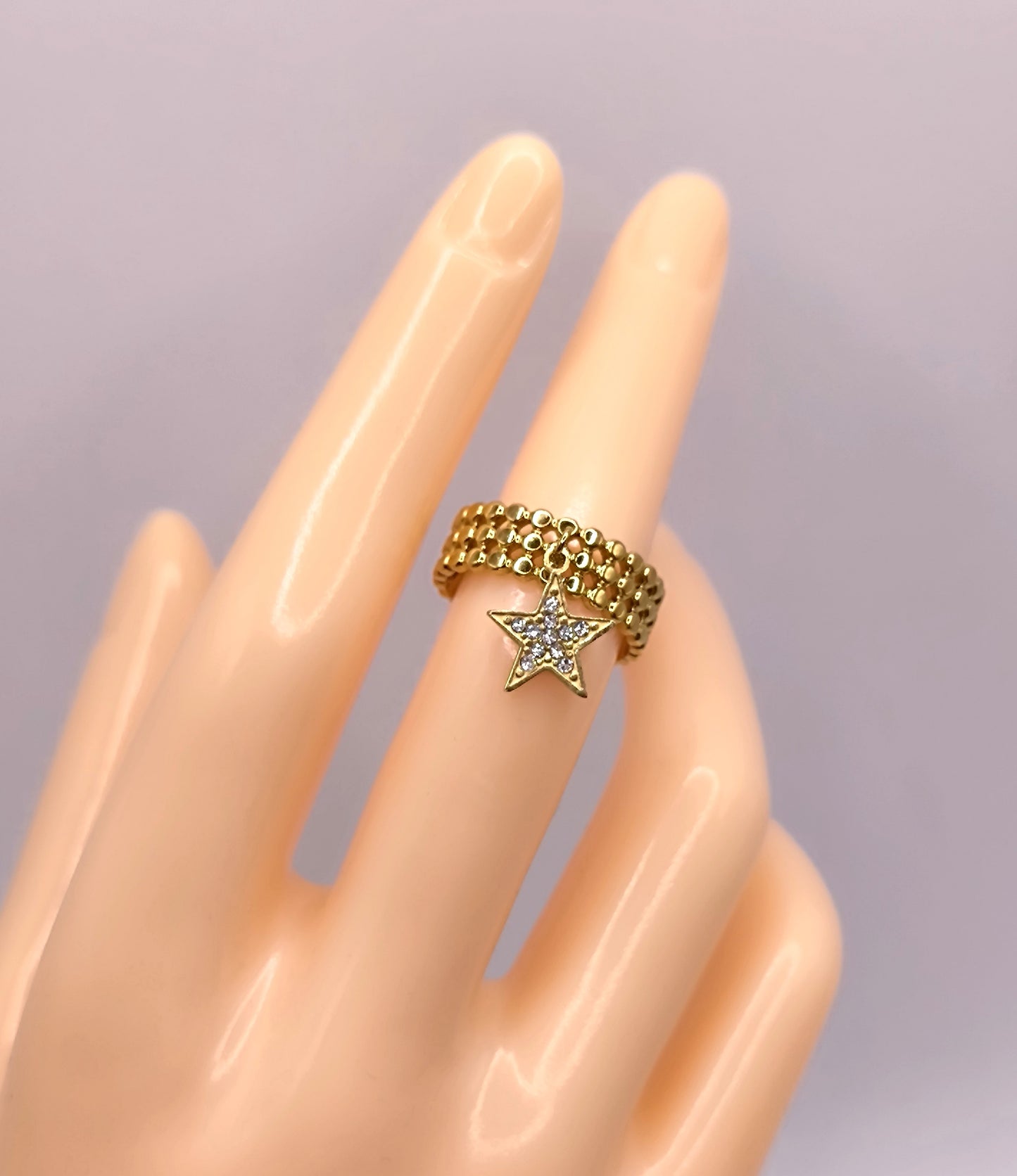 BAGUE ETOILE STRASS GOLD