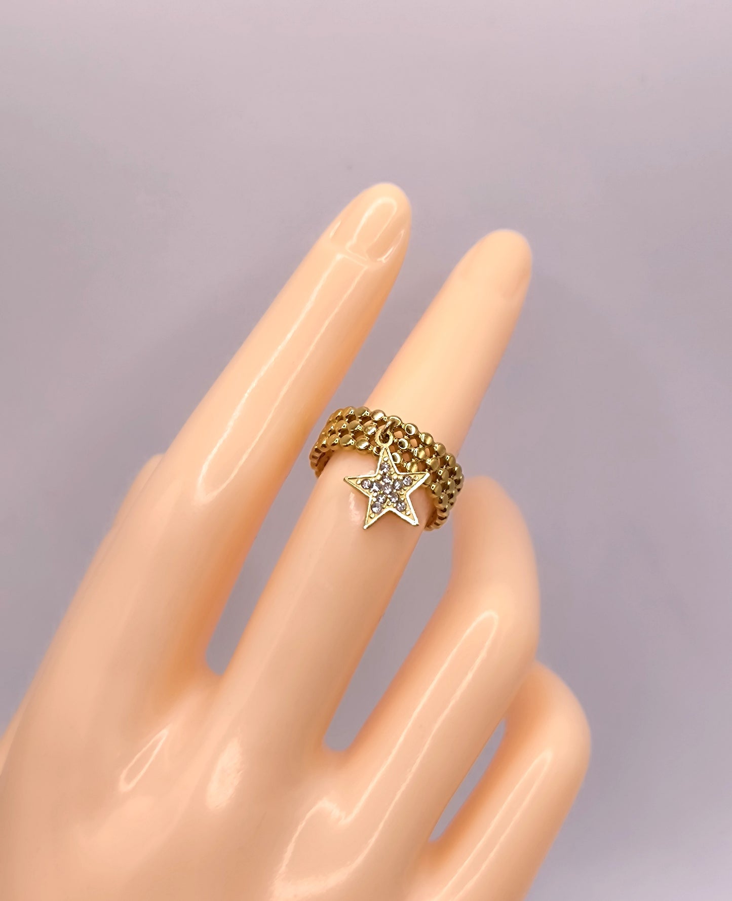 BAGUE ETOILE STRASS GOLD