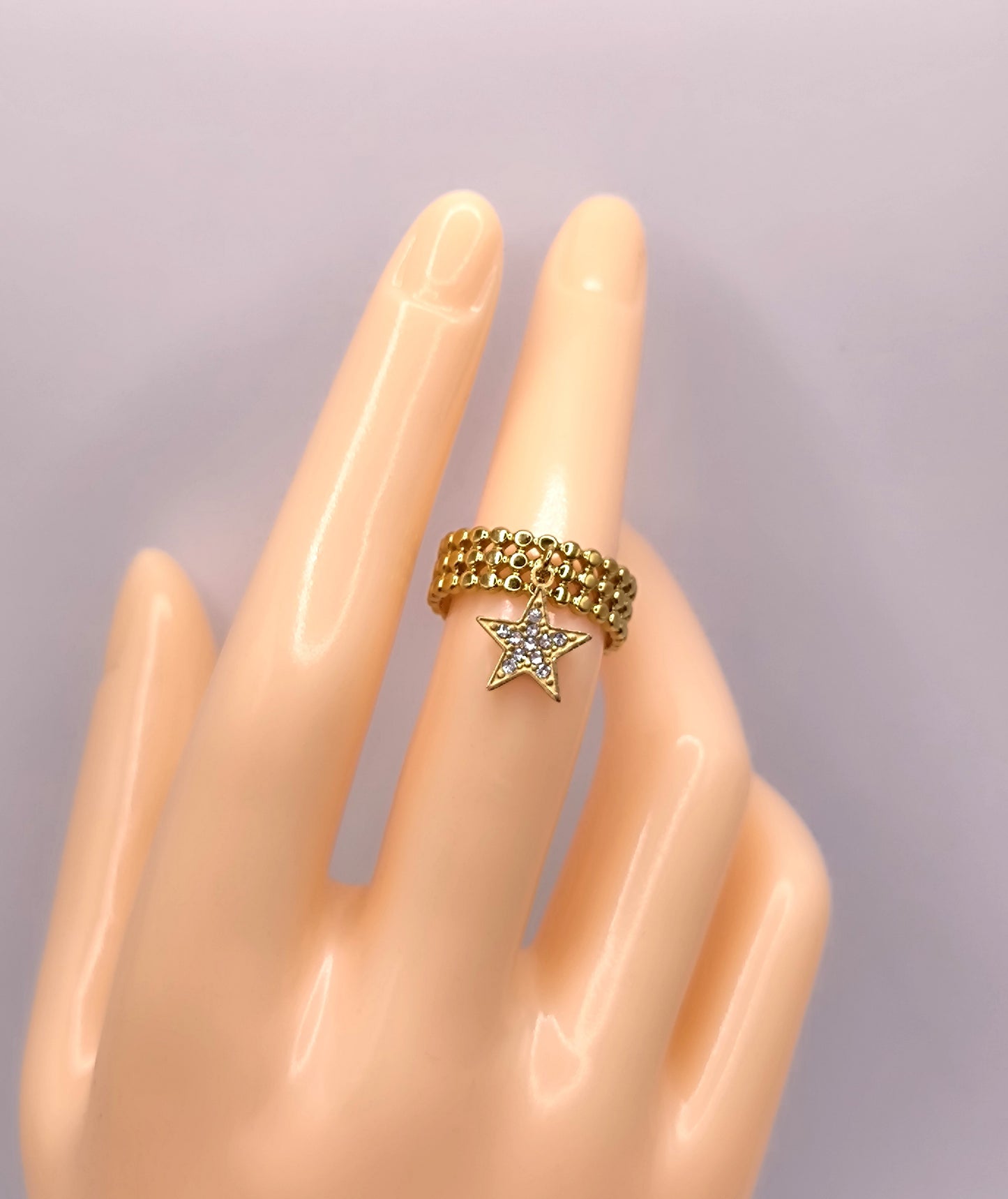 BAGUE ETOILE STRASS GOLD