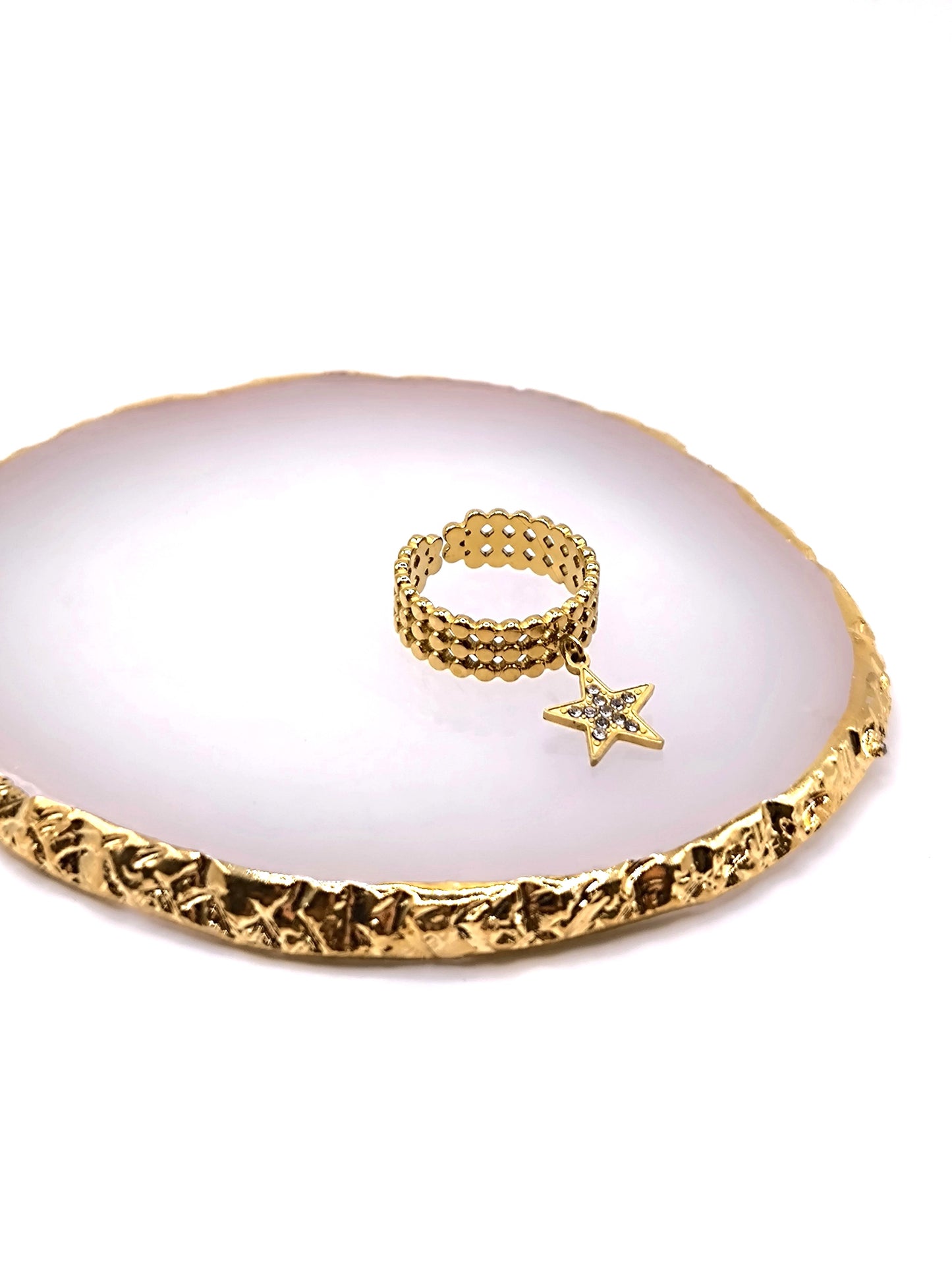 BAGUE ETOILE STRASS GOLD