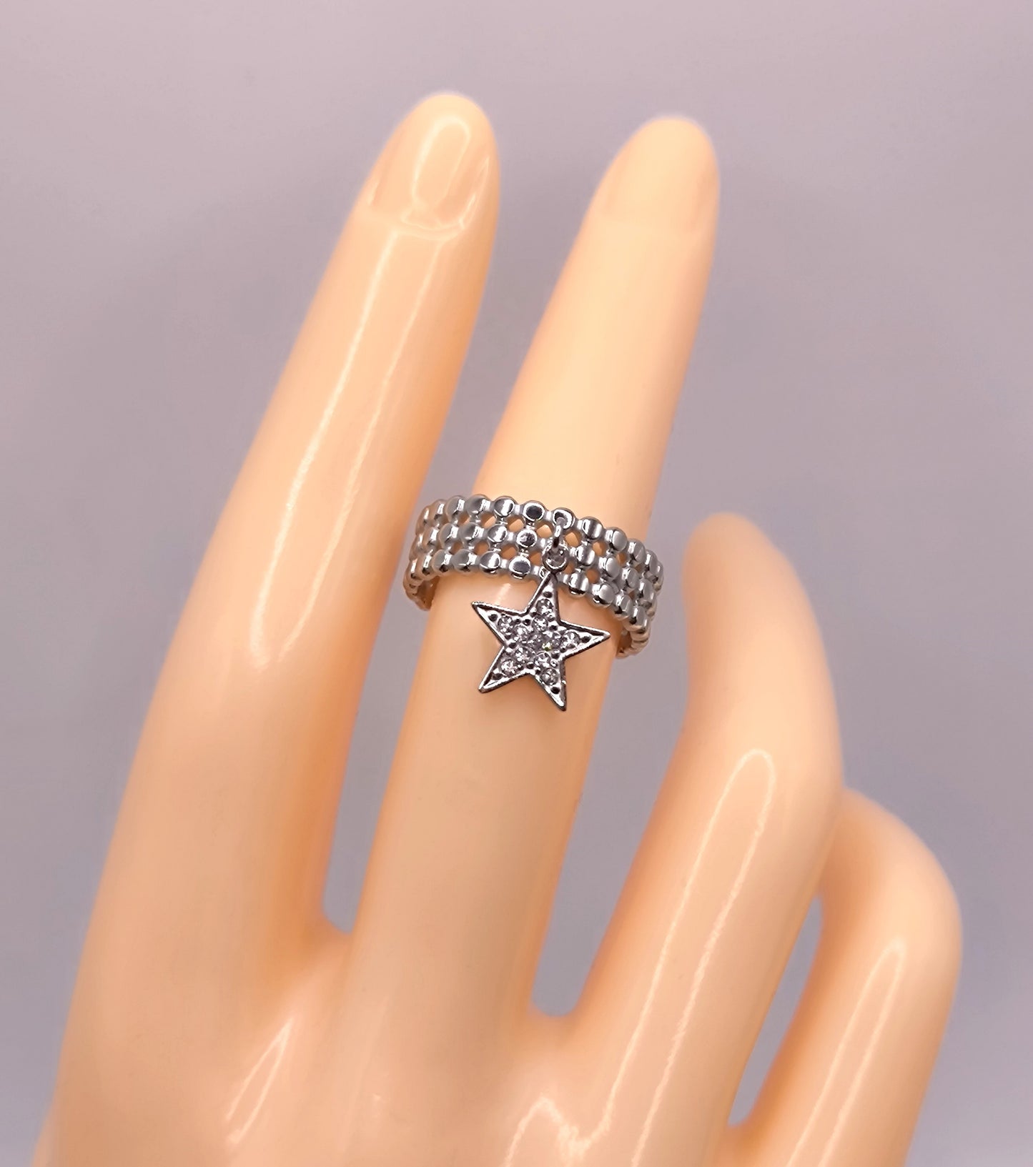 BAGUE ETOILE STRASS SILVER