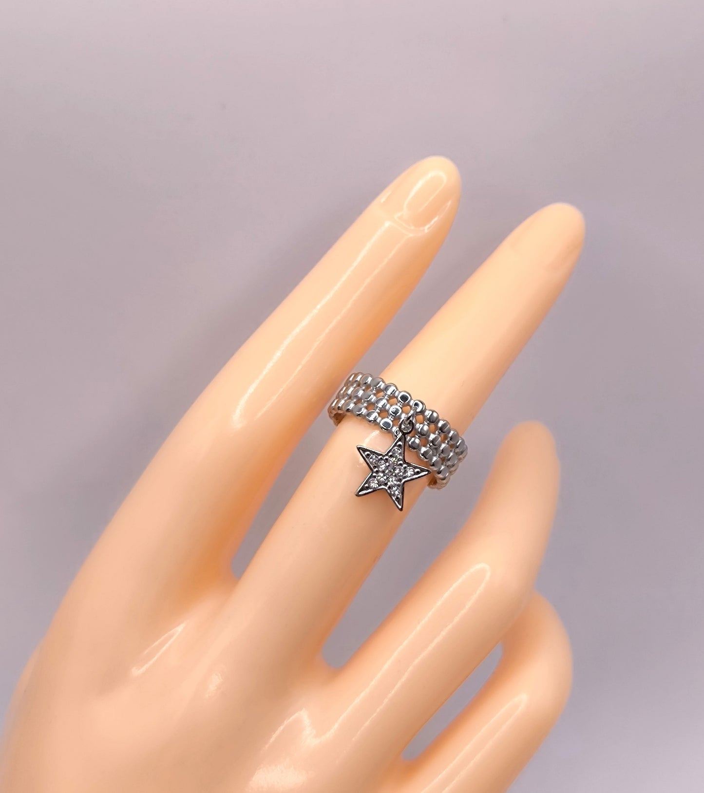 BAGUE ETOILE STRASS SILVER