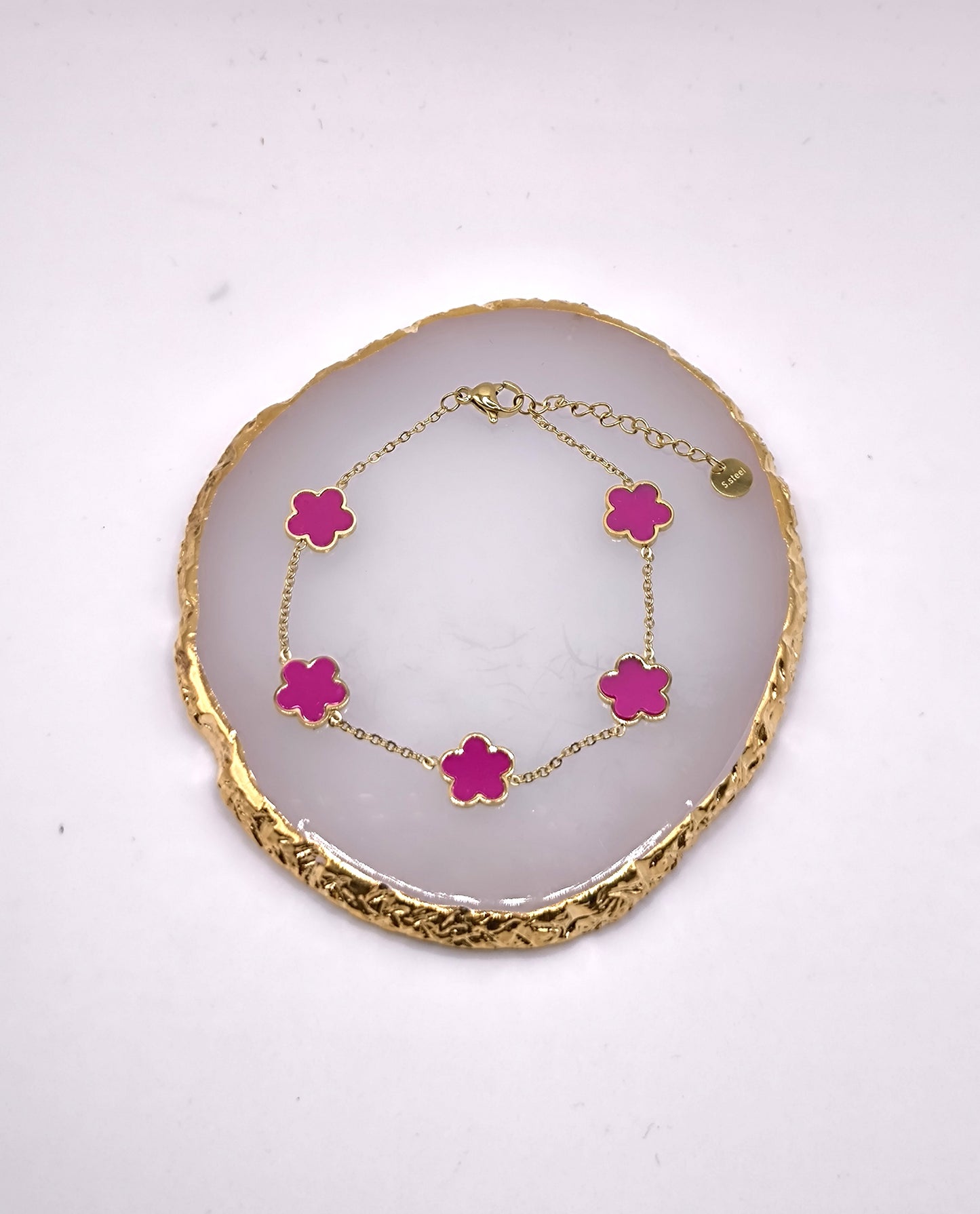 BRACELET TREFLE FUSHIA