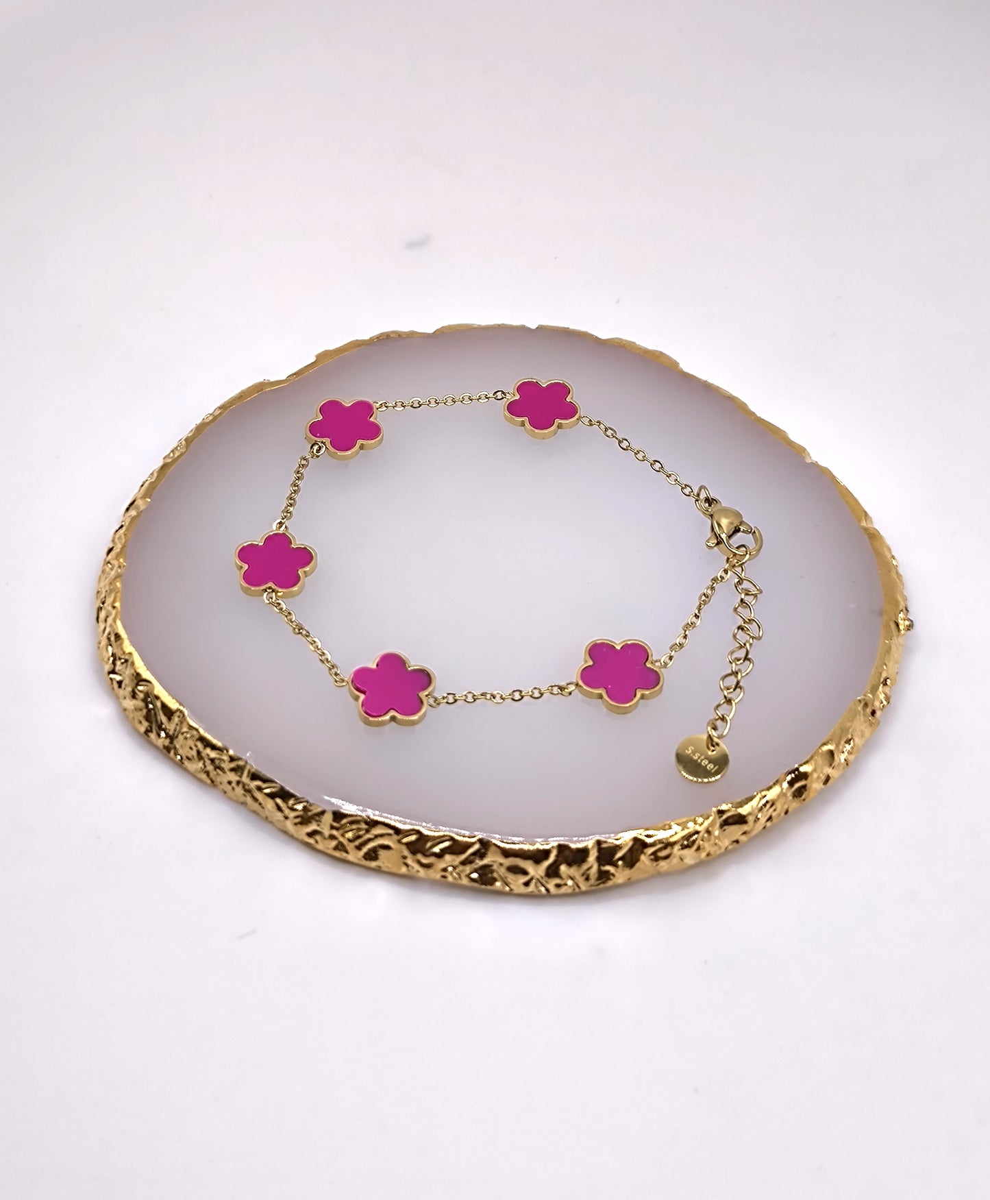 BRACELET TREFLE FUSHIA