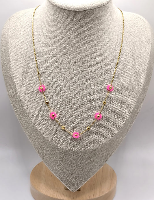 COLLIER FLOWER PINK