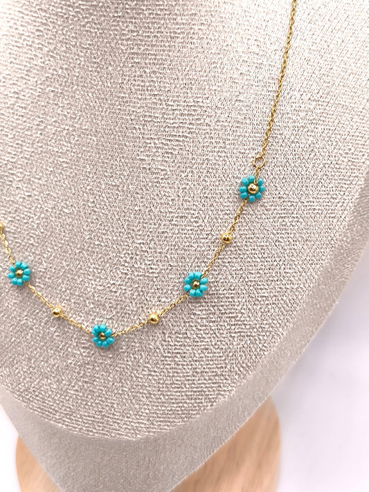 COLLIER FLOWER BLUE