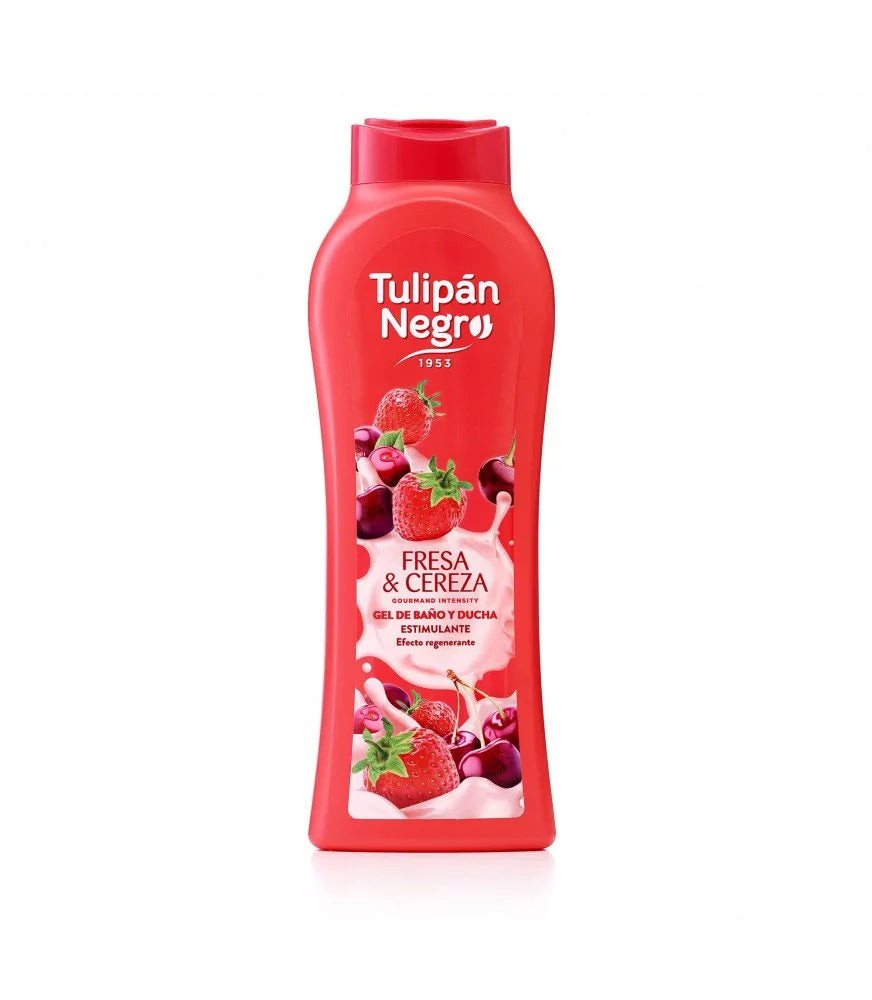 GEL BAIN ET DOUCHE FRAISE ET CERISE 650ML- TULIPAN NEGRO