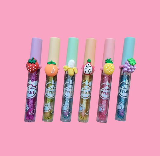 Gloss à lèvres pailletés et fruités